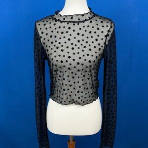 Miami Black Sheer Star Blouse